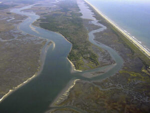 Aerial view of Guana River State Park Indigo Plantation.