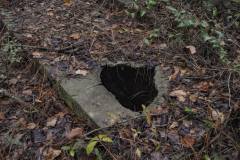 Open hole in gravesite vault cover