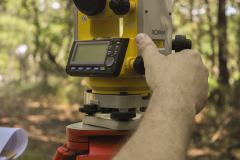 Close up view of Total Station