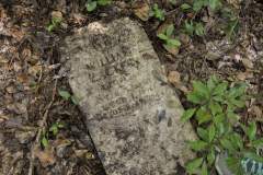 Toppled grave marker for William Zackery